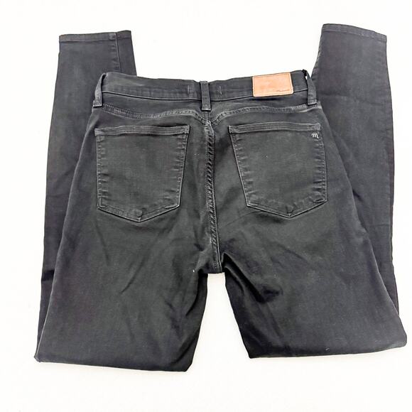 Madewell 9" High-Rise Skinny Black Denim Zip Fly Jeans Size 28T - Picture 5 of 8